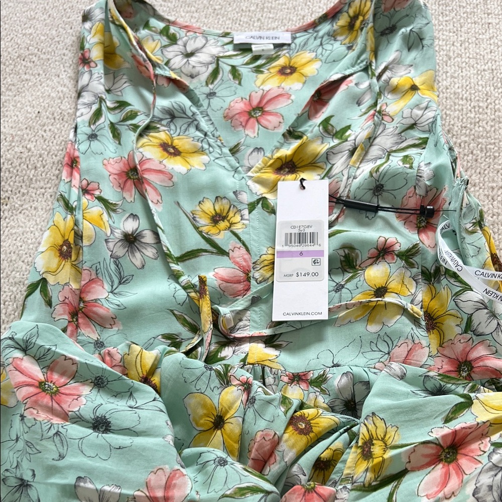 Calvin Klein Mint Floral Dress
